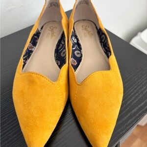 Seychelles Mustard Suede Flats